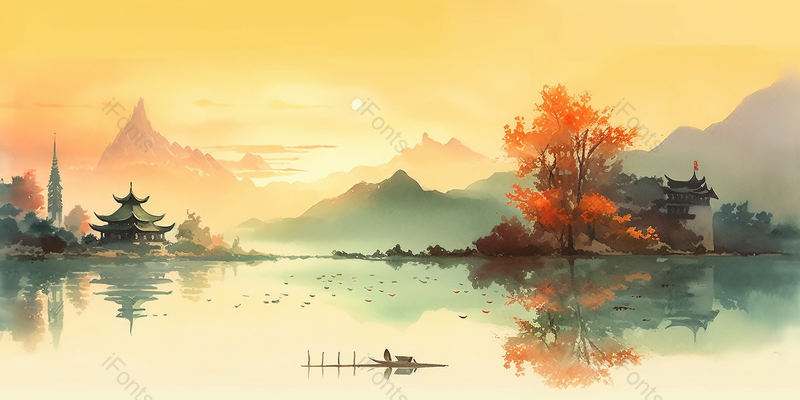 中国风旅游景点意境背景,插画/手绘图,插画/手绘图库,插画/手绘图下载,插画/手绘